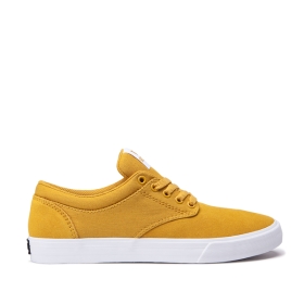 Womens Supra Skate Shoes CHINO Golden/White | AU-68772